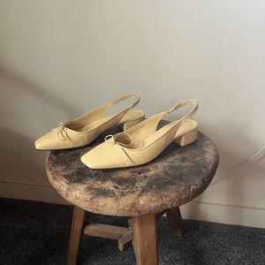 Everlane Cream Slingback Heels